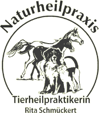 Bild: Das Logo von Rita Schmückert. Pferd, Hund, Katze, Naturheilpraxis